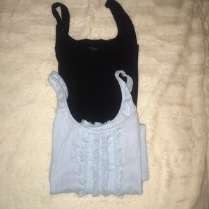 Tuxedo ruffle front Old Navy tanks